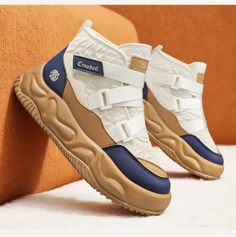 Warm Snow Boots 2025 Men's Fashion Plush Warm Comfortable Anti Slip Thick Sole Cotton Shoes Outdoor Vacation Casual Shoes
