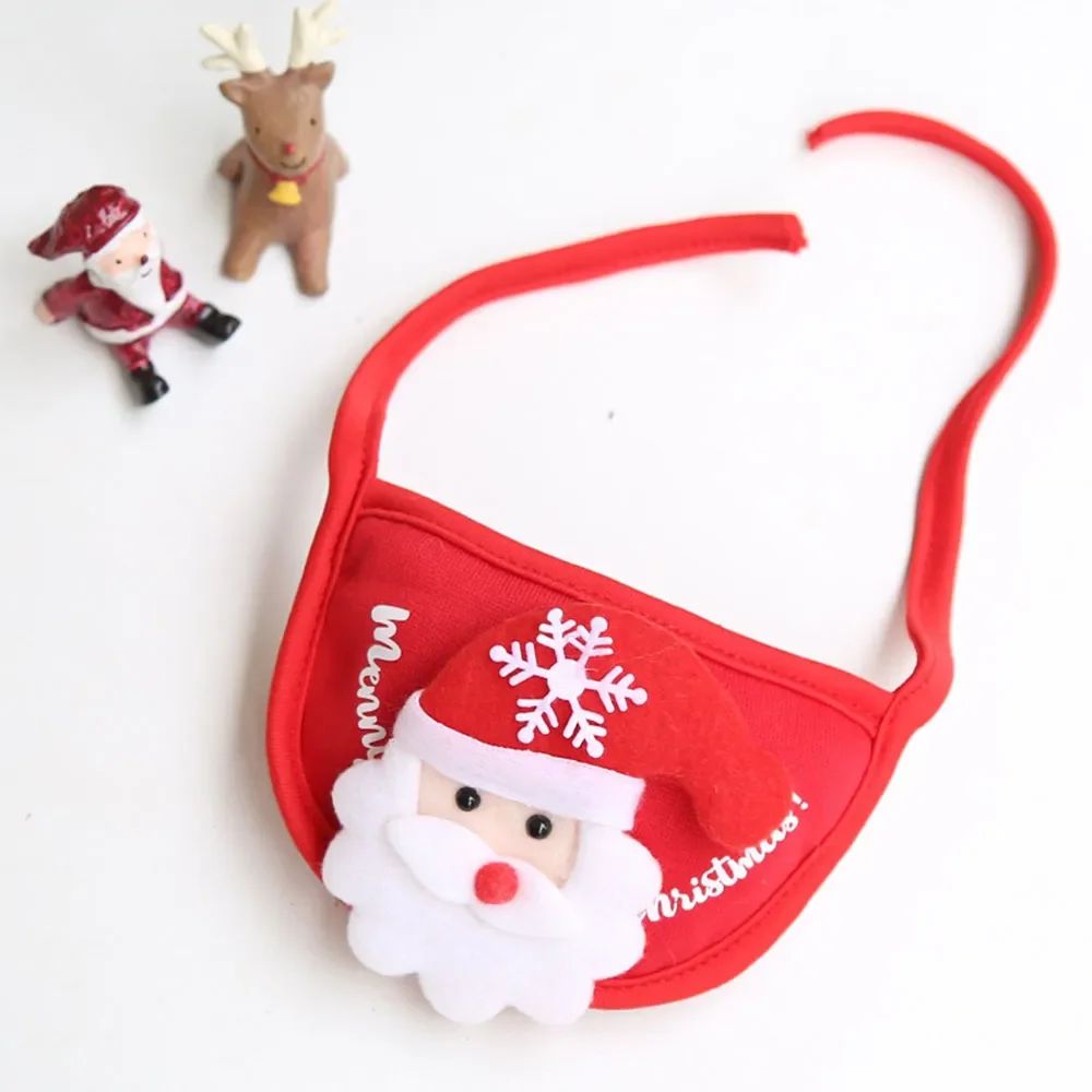 1Pcs Funny Dog Christmas Hat Pets Santa Bibs New Year Party Cosplay Costume Puppy Cap Cute Cats Bandana Clothes Accessories Gift