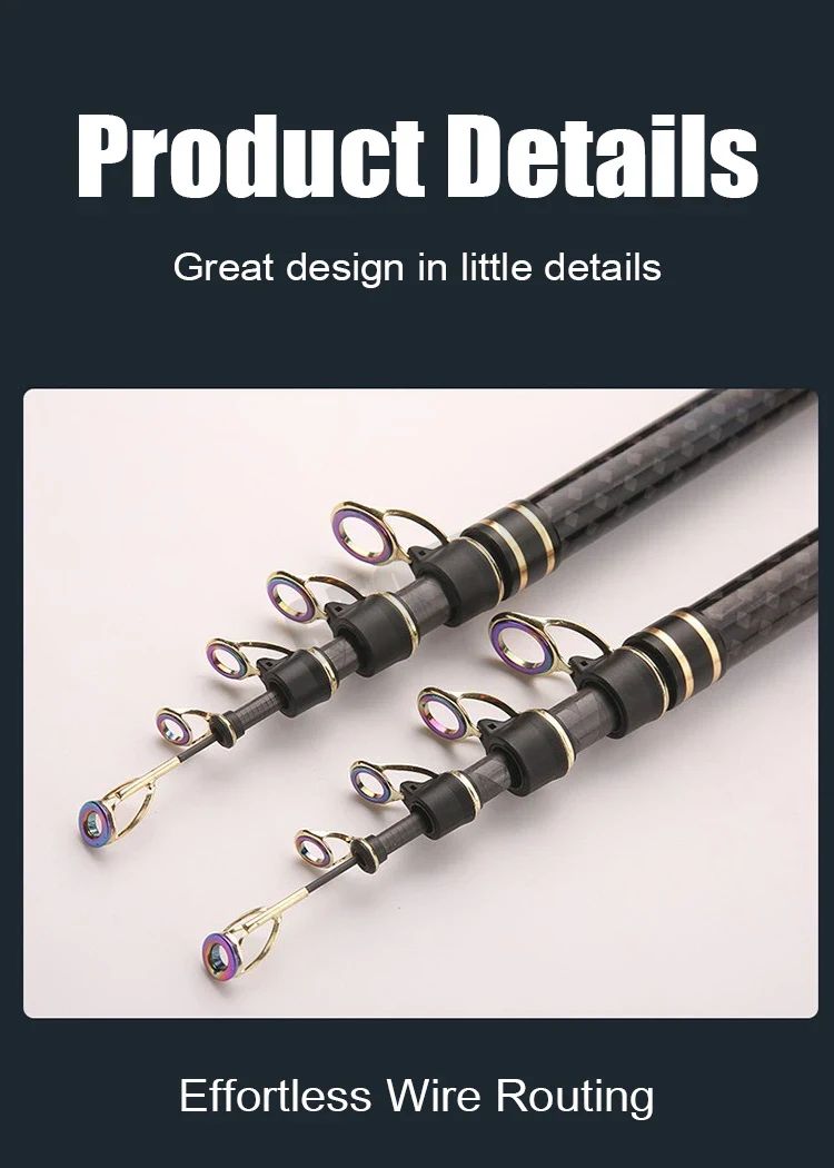 2.1m-4.5m Telescopic Fishing Rod Travel Surf Rod Spinning Power 10-250g Distance Throwing Pole High Carbon Baitcasting Rod
