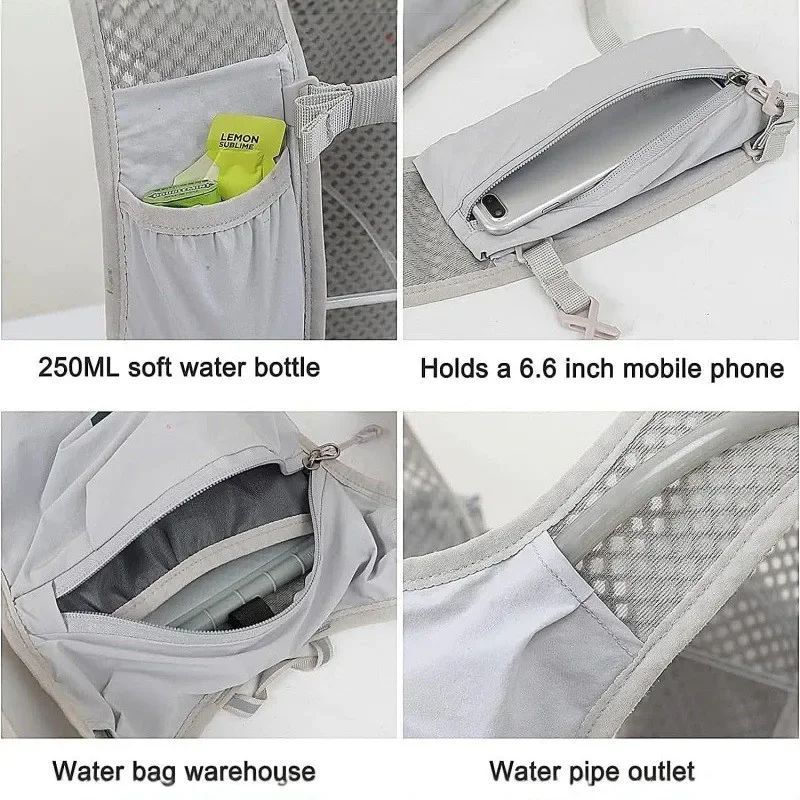 Cycling Running Hydrating Vest Ultralight Breathable Hydrating Backpack Bicycle Water Bag Outdoor Hiking Marathon Sports Vest