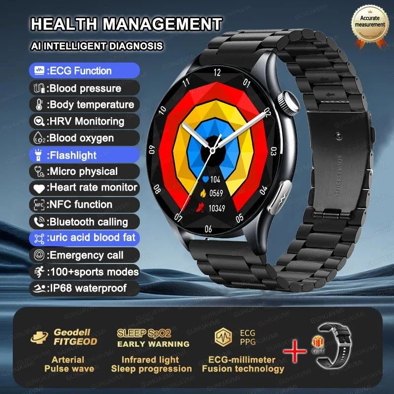 XIAOMI 704505 New ECG+PPG Smartwatch Precise Uric Acid Blood Lipids Pressure Body Analysis Smart Watch Men BT Call NFC Watches