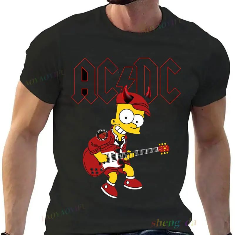 Playera Rock Band AC DC T-shirt Casual Wear Man Short Sleeve T-shirt Funny Fashion Music Printing Customized Unisex Tops
