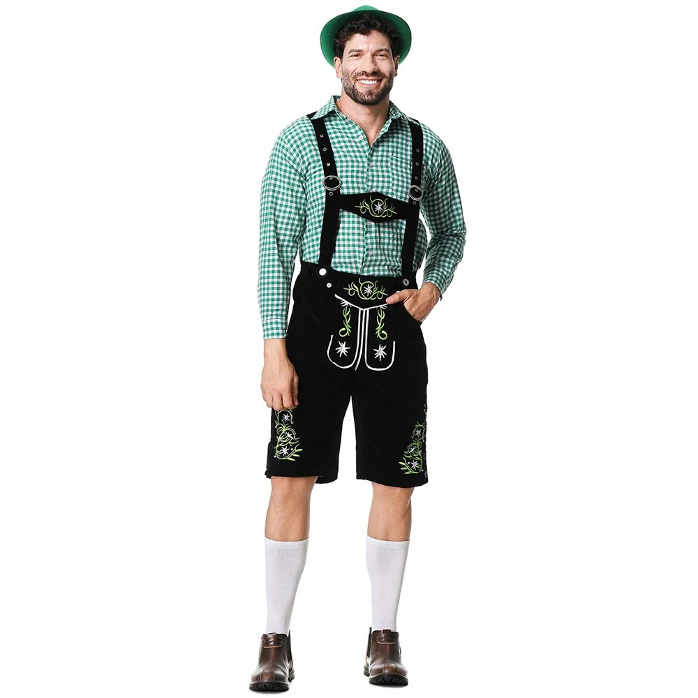 Men Oktoberfest Costume German Oktoberfest Pubs Bartender Outfit Beer Man Costumes Lederhosen Bavarian Octoberfest