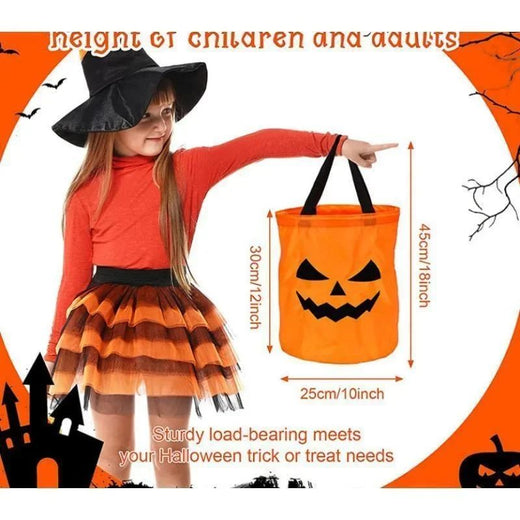 Halloween LED Light Trick or Treat Bucket 1 Pcs Collapsible Pumpkin Candy Bag Basket for Halloween Thanksgiving Party Kids Gift