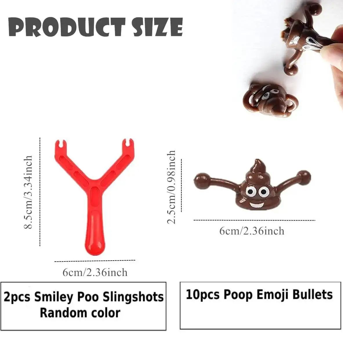 12pcs Poop Slingshot Toy Mini Rubber Slingshot Flying Poop Toys Smiling Stretchy Toy Stress Relief Toy Gift for Kids Adult Party