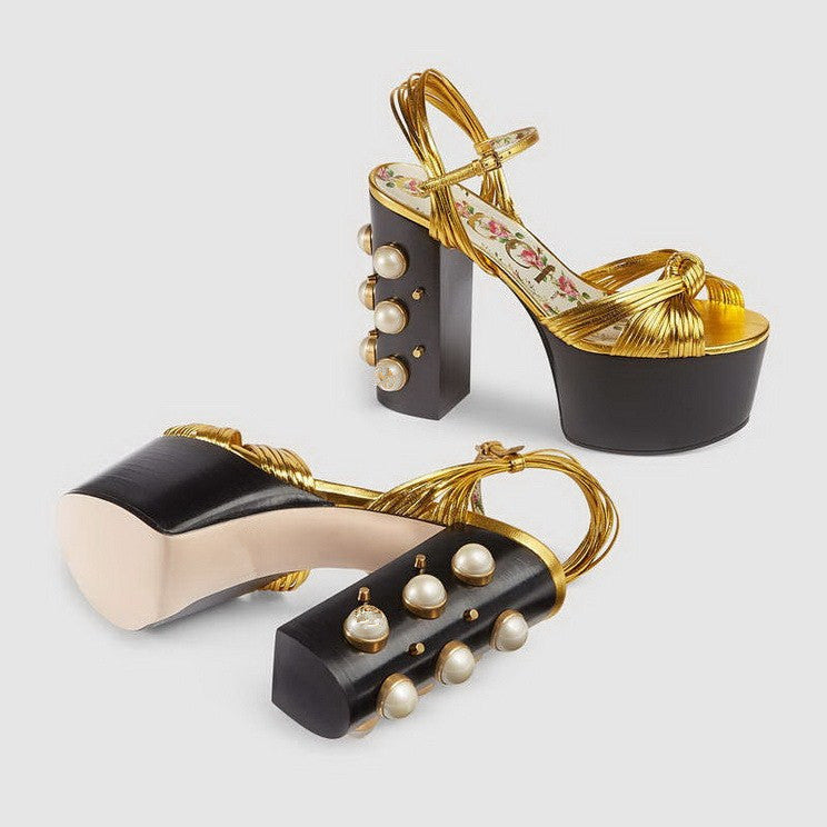 Luxury Brand Women's Summer Fashion Metal Platform Sandals Large 34-42 Super High Heel Thick Bottom Rivet Party Women's Shoes