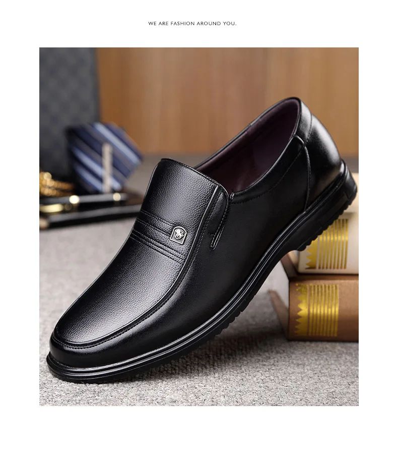 Genuine Leather Handmade Shoes Men Loafers Slip On Business Casual Shoes Classic Soft Leather Hombre Breathable Men Shoes Flat