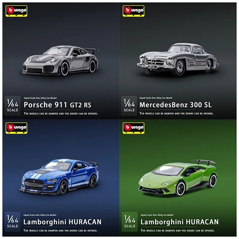 Bburago 1:64 Porsche 911 Gt2 Lamborghini Ferrari SP3 812 1959 Cadillac Miniature Alloy Diecast Car Model Collection Toy Gifts