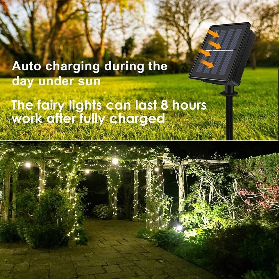 Ultra Long 1000LED Solar String Fairy Light Outdoor Copper Waterproof Christmas Garland Decoration Garden Party 100M/50M/10M/5M
