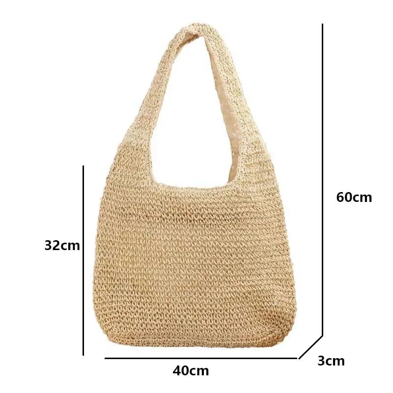 Fashion Straw Women Shoulder Bags Paper Woven Female Handbags Large Capacity Summer Beach Straw Bags Casual Tote Purses