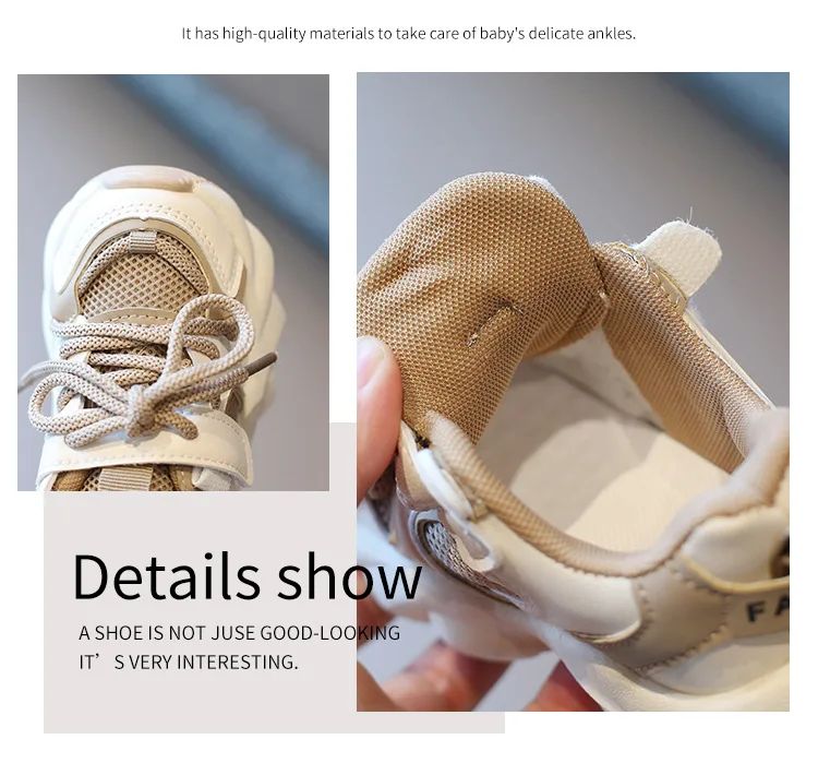 Girl Child Sport Shoe 2024 Spring Mesh Breathable Toddlers School Running Sneakers Fashion Non-slip Kids Boys Basketball Shoes