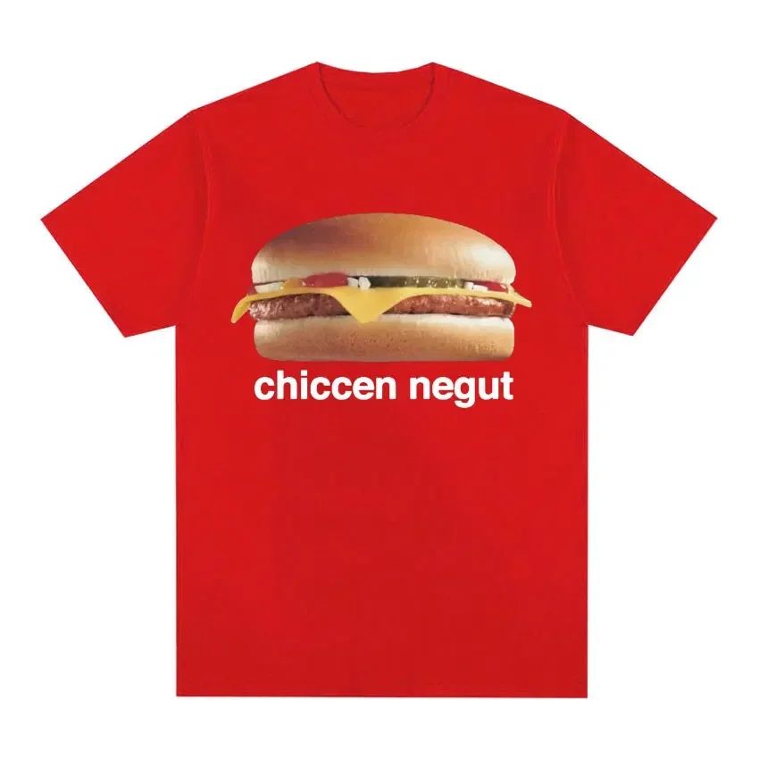 Chiccen Negut Funny Pattern T-shirt Unisex Fashion Casual High Quality T-shirt O-Neck Loose T-shirt Soft Breathable Tee Tops