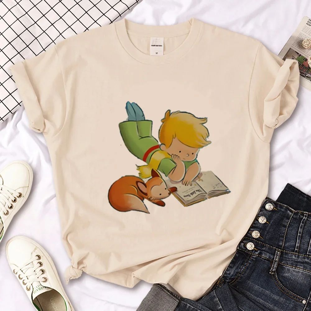 The Little Prince Print Tee Women T-shirts Harajuku Tshirt Girl 2000s Clothing kawaii Print T Shirt For Women