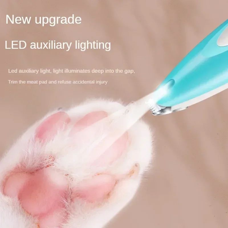 Pet Electric Hair Clipper-Silent Cat/Dog Shaver with Push Scissors, Paw Grooming Tool for Nail & Fur Trimming (Pet Grooming Kit)