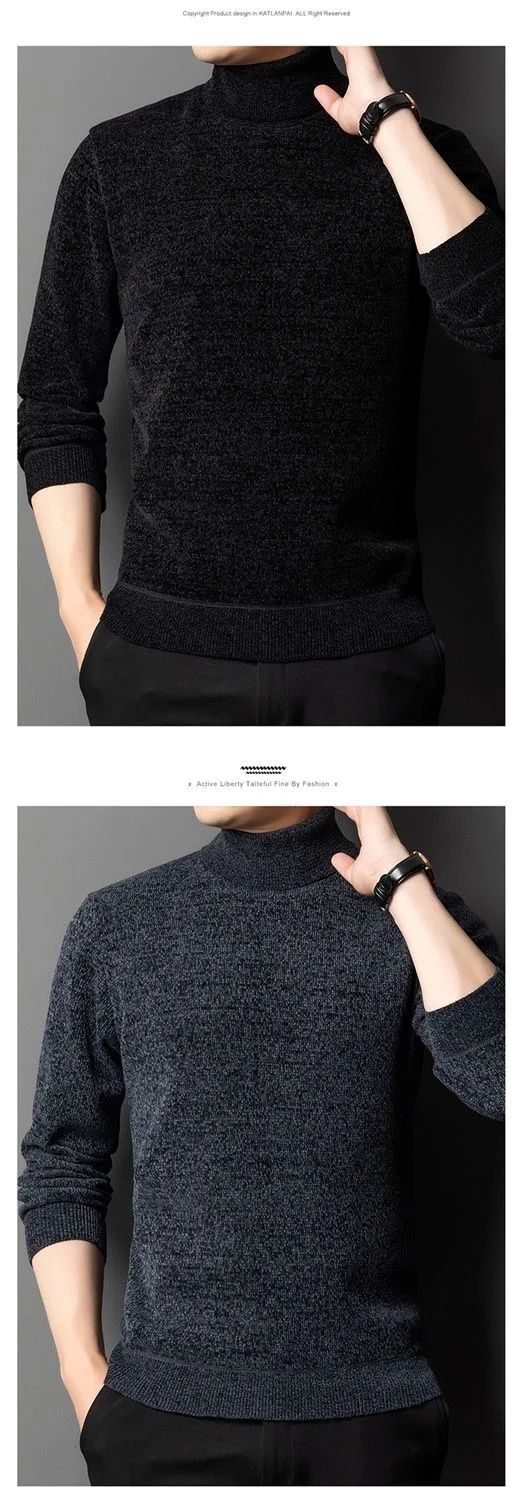 Men Turtleneck Sweater Casual Thick Men's Rollneck Knitted Sweater Warm Mens Jumper Woolen Sweater Male Outwear Knitwear 3XL 4XL