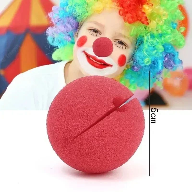 200/1PCS Red Funny Clown Nose Foam Sponge Ball Nose Cosplay Costume Make Up Props Circus Halloween Party Decoration Supplies