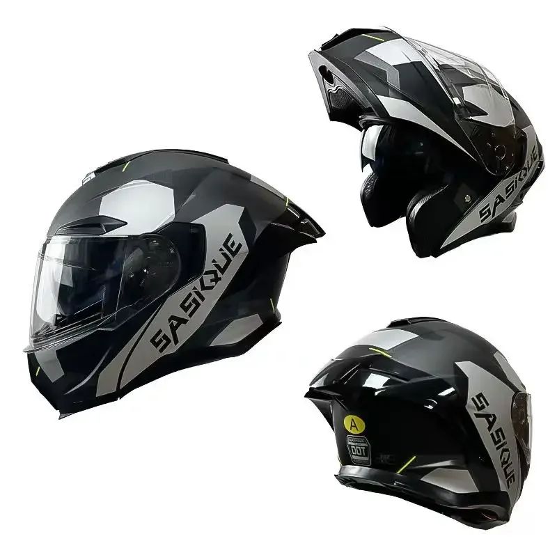 Flip up Motorcycle Helmet With Bluetooth Dual lens off-road Racing helmet Cascos para moto Motorbike Helmet DOT Approved For BMW