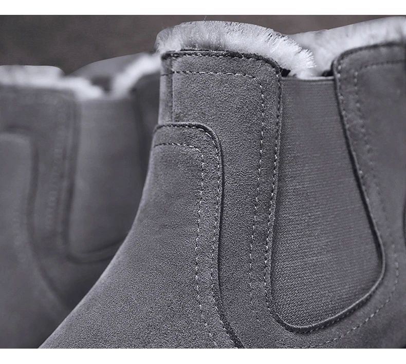 2025 New Men Boots Winter Warm Plush High Tops Leather Casual Shoes Outdoor Fashion Snow Boots