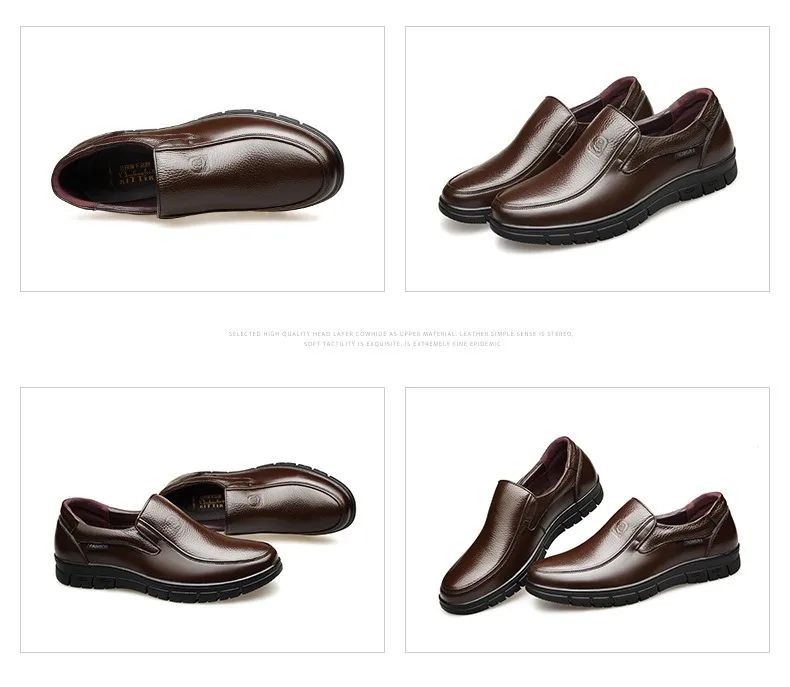 Men Genuine Leather Businenss Loafers Handmade Shoes Non-slip Man Flat Driving Walking Man Soft Luxury Dad Dress Office Shoes