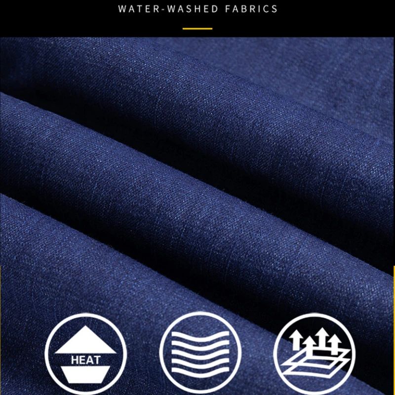 2025 New Classic Men's Business Casual Velvet Jeans Winter Chinese Embroidery Straight Loose Warm Thick Pants