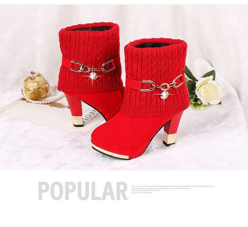 Super High Heels Platform Shoes Women High Heels Women Pumps Shoes Pointed Toe Suede Ankle Boots for Women Thick Heels Boots NEW