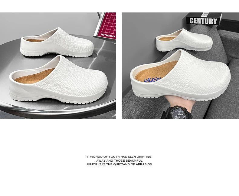 Kitchen Non-slip Oil-resistant Chef‘s Shoes Men's Waterproof Casual Flat Shoes Women's Slippers Couple Plus Size EVA Shoes