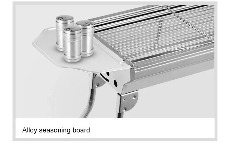 Stainless Steel Charcoal Grill Barbecue Tool Portable Free Installation Handle Folding BBQ Cooking Grid For Park