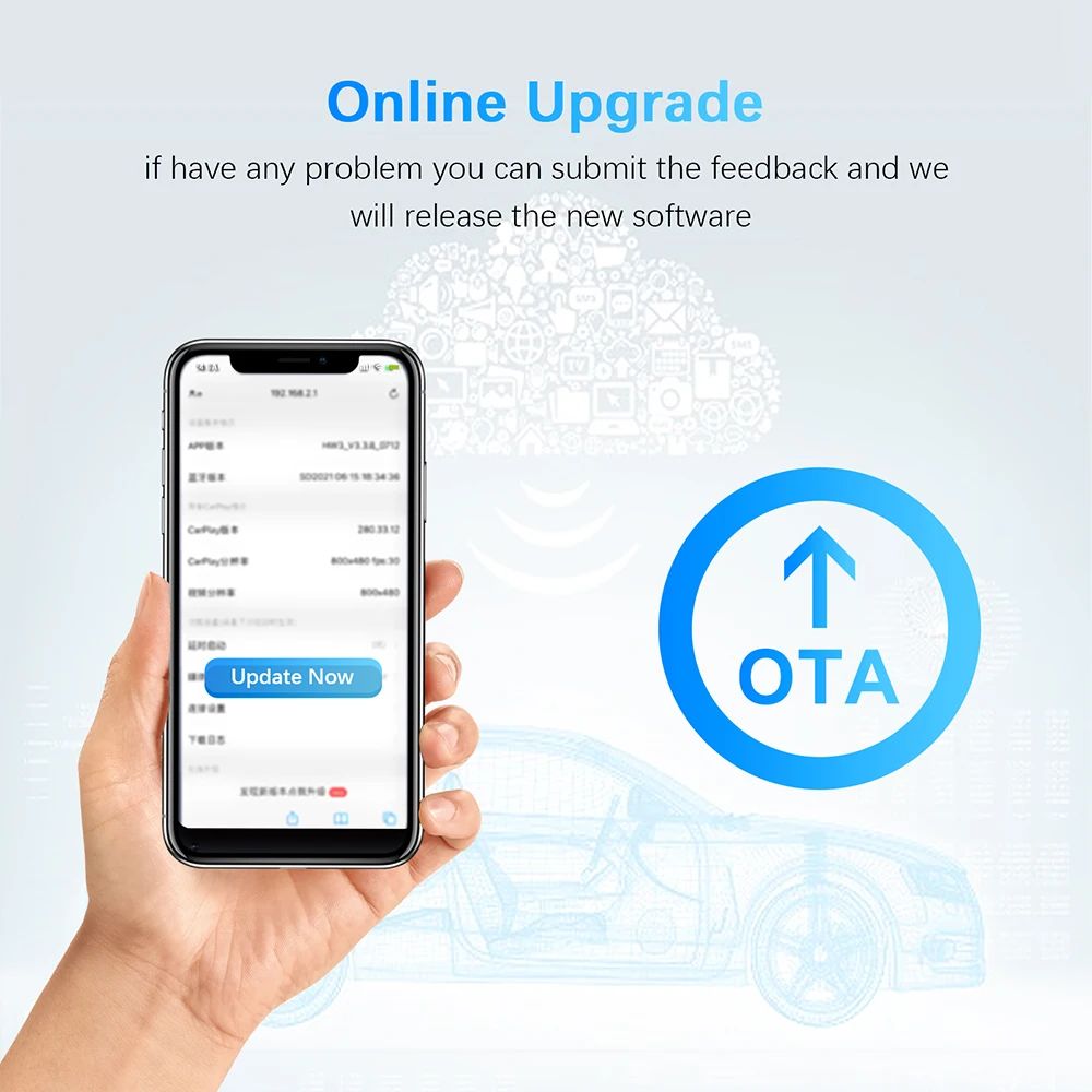 Carplay Android Auto Wireless Adapter for Toyota Mazda Nissan Camry Suzuki Subaru Citroen Audi Mercedes Kia Ford Opel Spotify BT