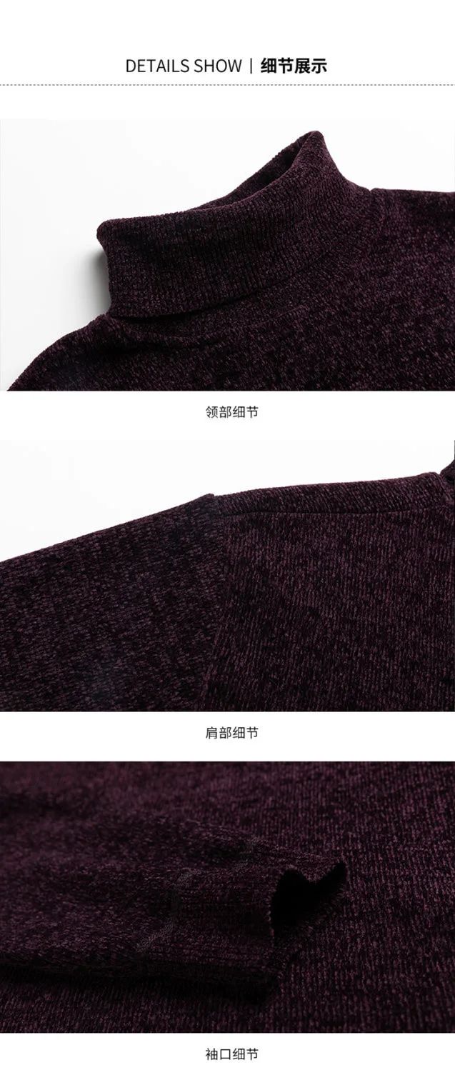 Men Turtleneck Sweater Casual Thick Men's Rollneck Knitted Sweater Warm Mens Jumper Woolen Sweater Male Outwear Knitwear 3XL 4XL