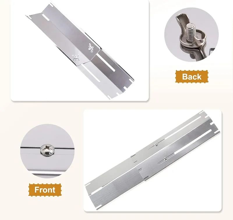 Universal Heat Plates Tent Shield Grill Parts Stainless Steel Adjustable Burner Cover Flame Tamer for Nexgrill Parts Charbroil