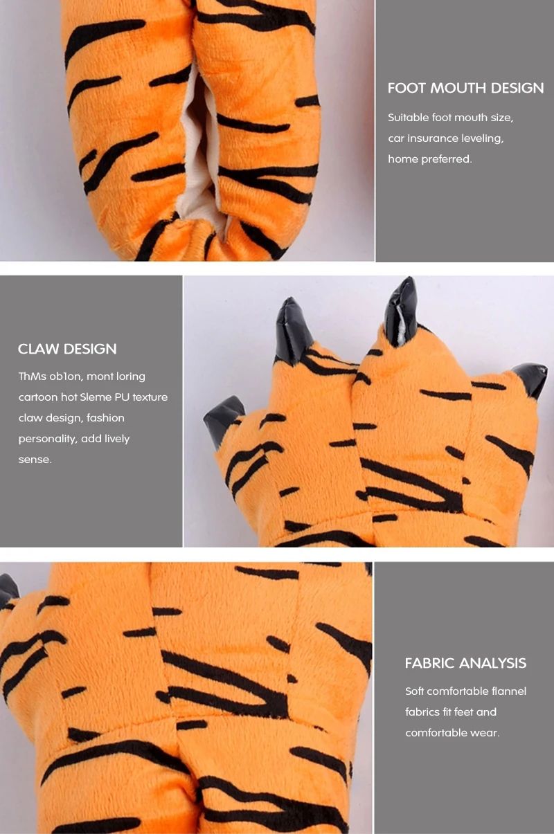 Stitch Animal Paw Slippers For Boy Girl Unisex Kids Cute Monster Claw Slippers Cartoon Soft Plush Warm Home Slippers Child Shoes