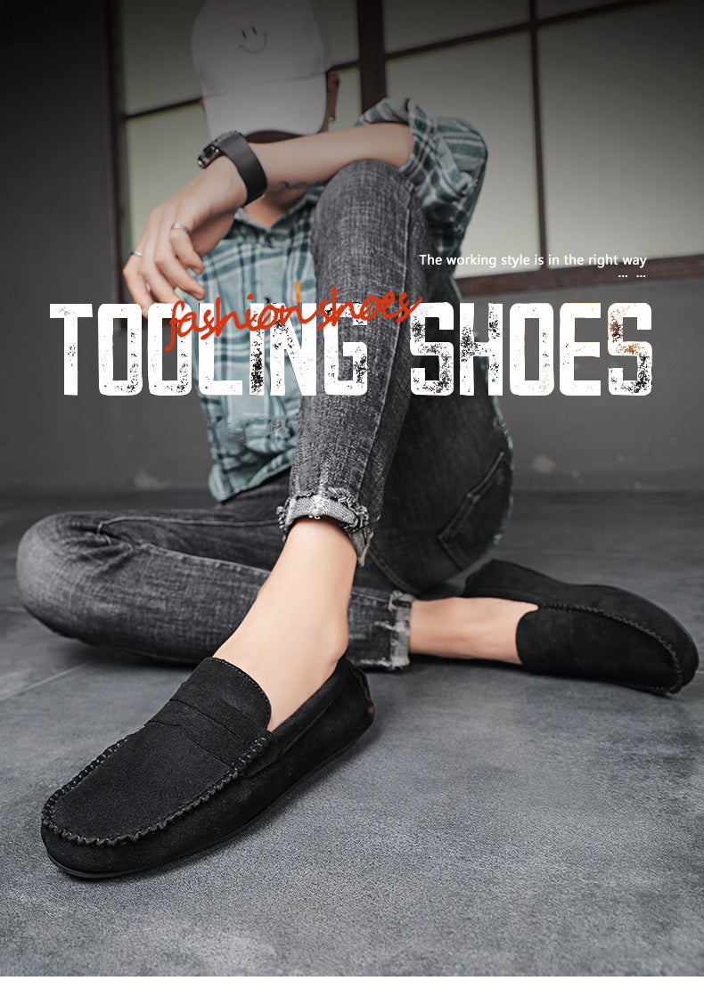 Fashion Suede Men Casual Shoes Breathable Comfort Slip-on Mens Driving Shoes Luxury Brand Men Loafers Mens Lazy Shoes Moccasins
