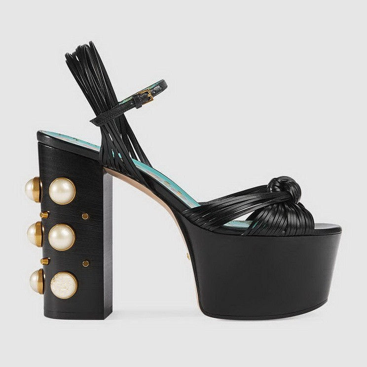 Luxury Brand Women's Summer Fashion Metal Platform Sandals Large 34-42 Super High Heel Thick Bottom Rivet Party Women's Shoes