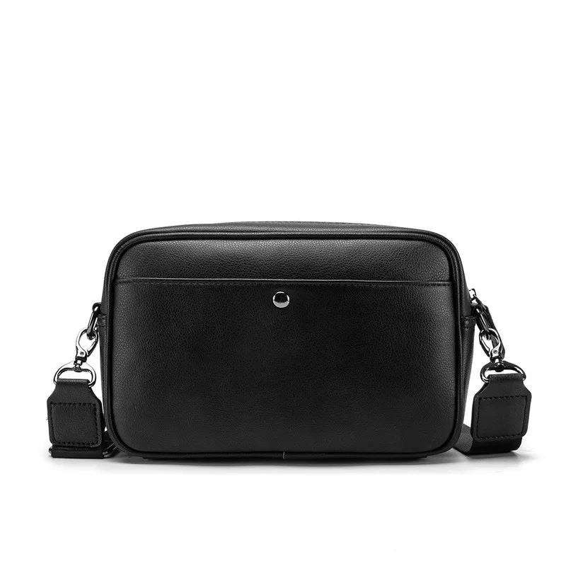 Fashion Luxury Men's Crossbody Bag Business PU Leather Shoulder Bags Men Solid Flap Messenger Bag Men Zipper Ipad Bag 2025 New