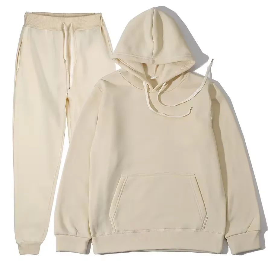 2025 Men's Autumn and Winter New Solid Color Hoodie+pants Two-piece Set Fashionable Casual Sports Set Size S-3XL Men's Tracksuit