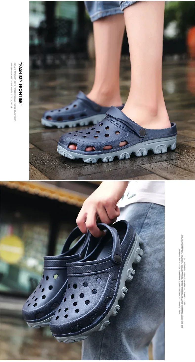 Men Clogs Sandals Outdoor Casual Shoes EVA Lightweight Slippers Summer Sandalias Platform Hombre Women Beach Large Big Size 50