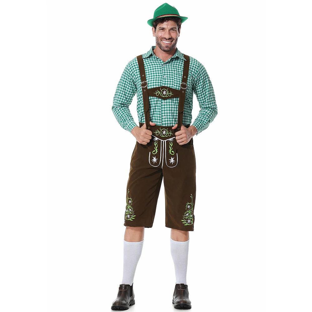 Men Oktoberfest Costume German Oktoberfest Pubs Bartender Outfit Beer Man Costumes Lederhosen Bavarian Octoberfest