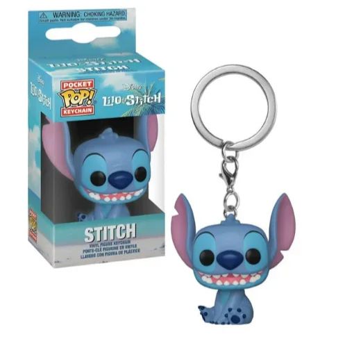 New 22 Styles Funko Pocket pop Keychains Mickey Mouse Minnie Donald Duck Stitch Angel Elvis TIKI Lilo Scrump Vinyl Figure Toys