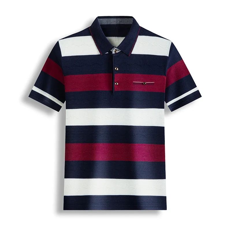 Pop Short Sleeved Men's Polo Shirt, Summer Knitted T-shirt, Short Sleeved Top, Men's