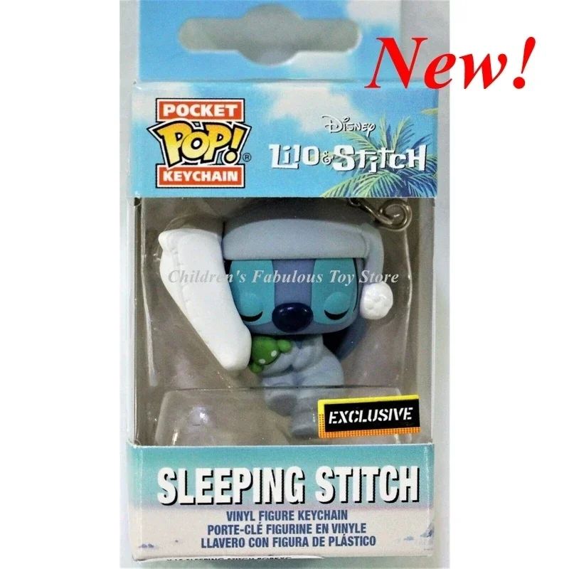 New 22 Styles Funko Pocket pop Keychains Mickey Mouse Minnie Donald Duck Stitch Angel Elvis TIKI Lilo Scrump Vinyl Figure Toys