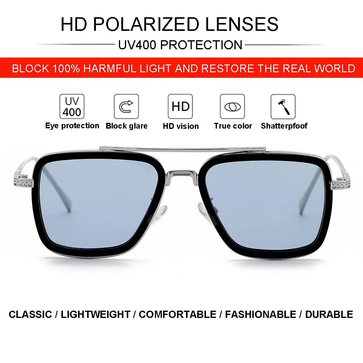 Luxury Fashion Tony Stark Style Kids Polarized Sunglasses Children Square Sun Glasses Boys Girls Oculos Retro Iron Man Glasses