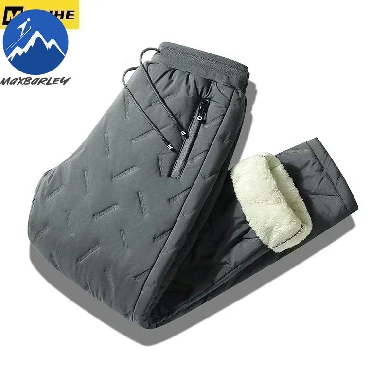 8xl Winter Thickened Mens Down Pants High Quality Fashion Drawstring Sports Pants Men's Jogger Outdoor Loose Leisure Down Pants