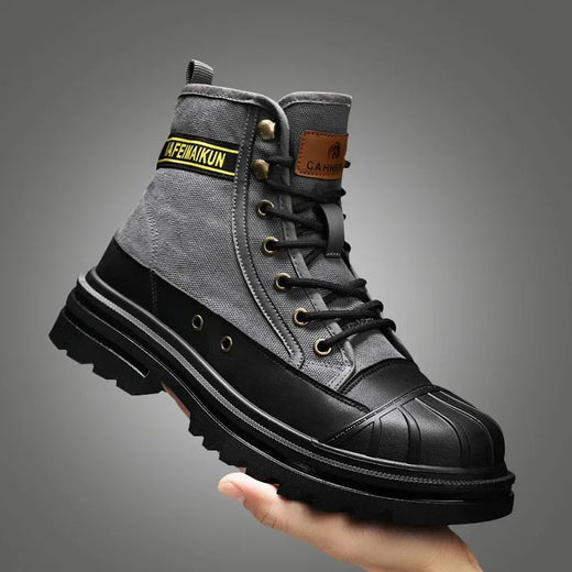 Men's Shoes Autumn and Winter Breathable High-top Boots Heightened Thick-soled All Match Canvas Casual Shoes Mens Boots