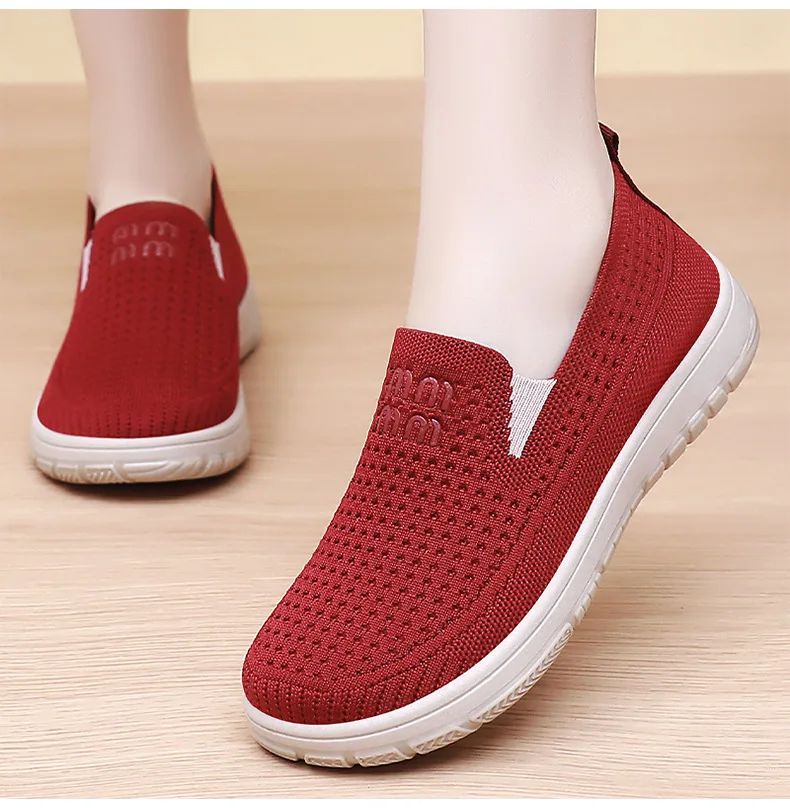 Women's Shoes Summer 2025 Breathable Single Shoes with Soft Sole Thick Sole Casual Cloth for Women Free Shippiing Shoes