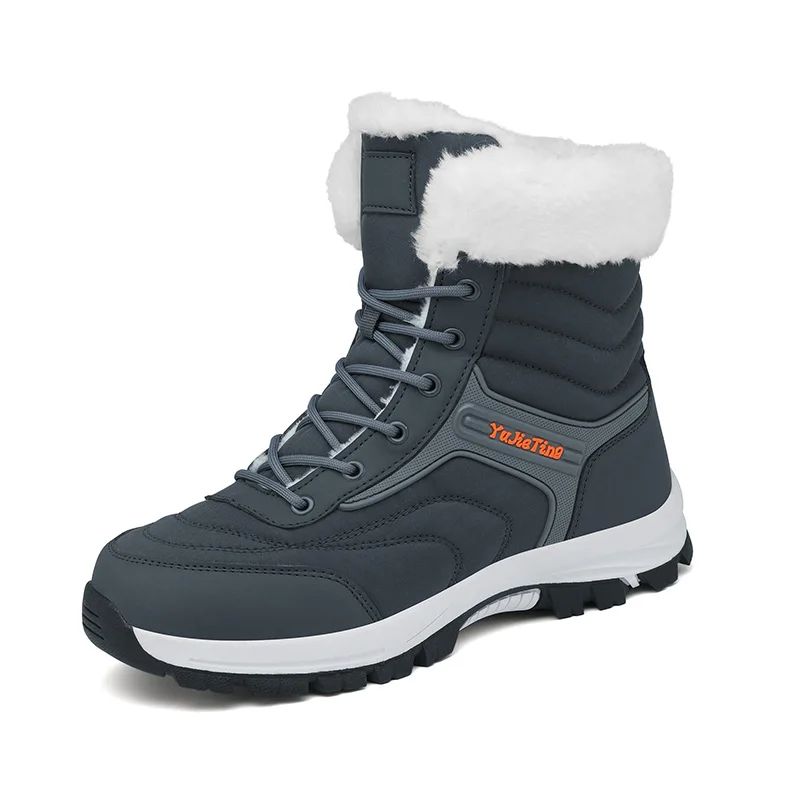 2025Brand Warm Winter Men's Hiking Boots Outdoor Snow Men Boots Men Work Casual Sneakers High Top Keep Warm Non-slip Ankle Boots