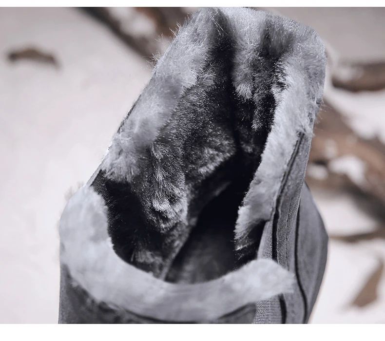 2025 New Men Boots Winter Warm Plush High Tops Leather Casual Shoes Outdoor Fashion Snow Boots