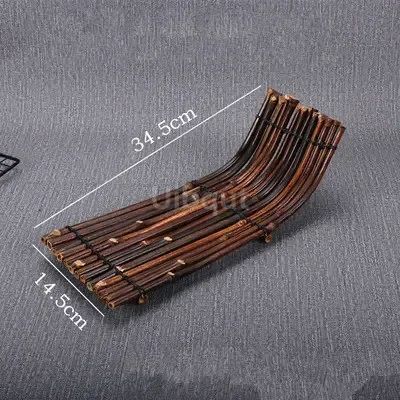 Vintage bamboo sushi dish bamboo fence Japanese Korean fence plate Cuisine Sushi Boats Bamboo Creative Exquisite Sushi Tools
