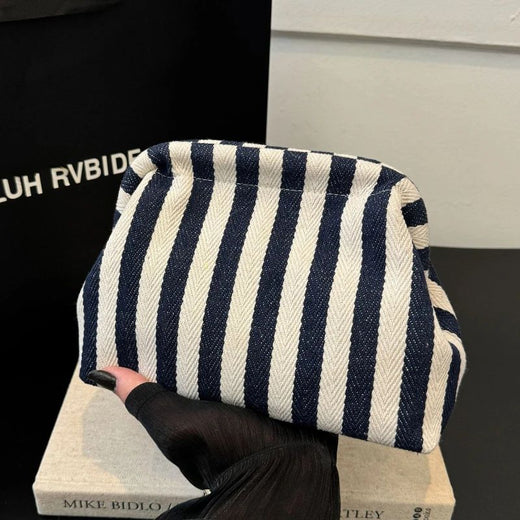 Casual Colorblock Bag Ladies Ruched Cloud Purse Summer Woven Crochet Purses for Women Beach Clutch Handbags 2025 Dumpling Hobo