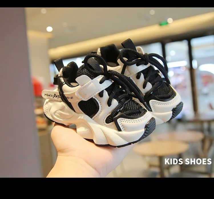 Girl Child Sport Shoe 2024 Spring Mesh Breathable Toddlers School Running Sneakers Fashion Non-slip Kids Boys Basketball Shoes