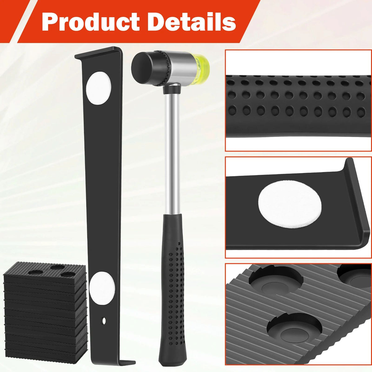 23Pcs Wood Floor Installation Kit Complete Laminate Wood Flooring Tool with Double Faced Hammer Heavy Duty Pull Bar Tool